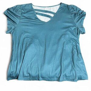 Women's Blue and Green Shirt